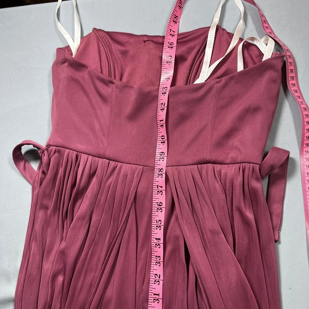 David's Bridal Bridesmaid Dress Convertible Maxi Gown Formal Mauve Size 8 - Picture 7 of 13